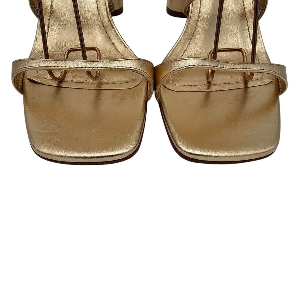 Christian Dior CD C'est Dior Heeled Sandal Size 37 US 7 Gold Metallic Strappy - Picture 3 of 12